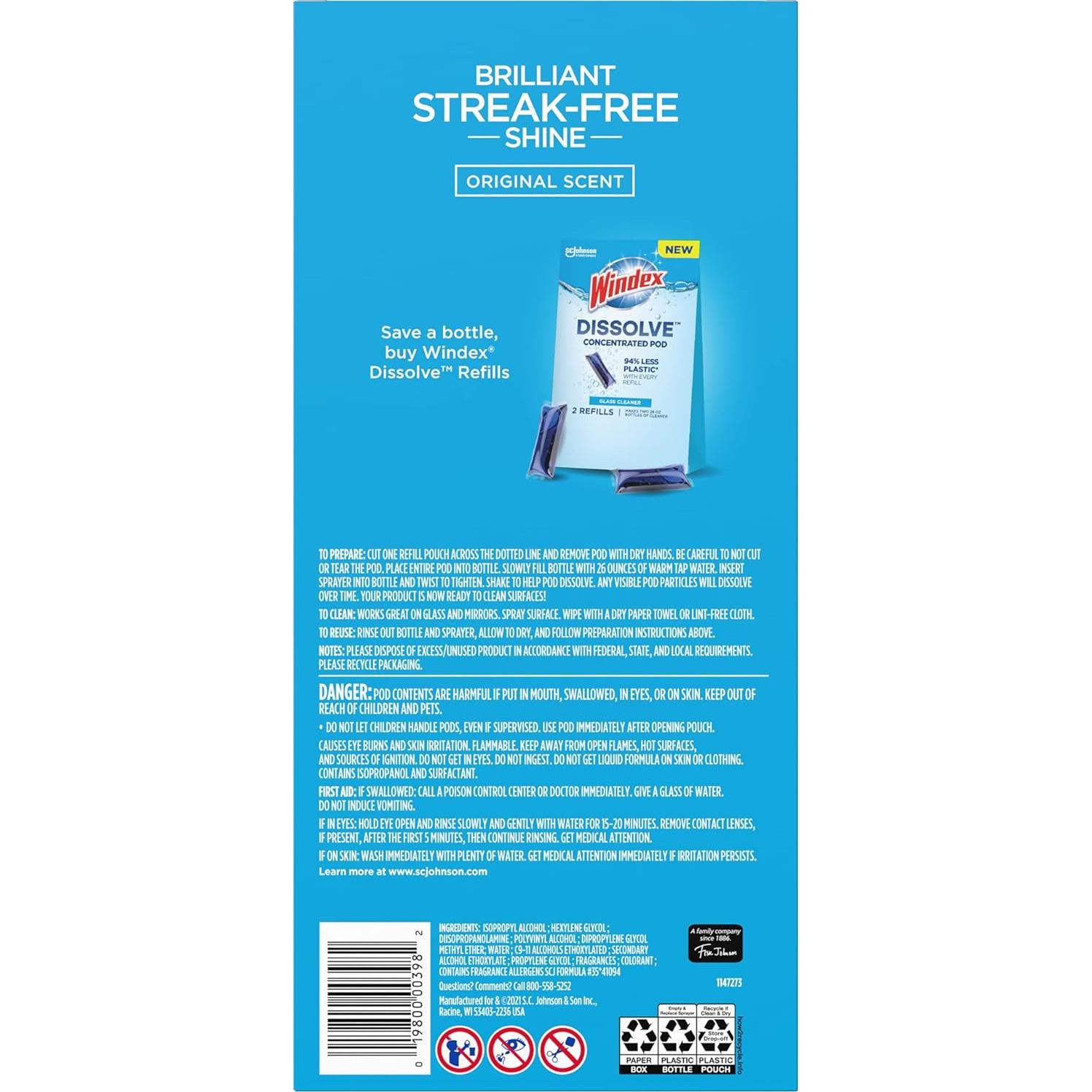 Kit de Inicio Limpiador de Vidrios Windex DISSOLVE 769 ml