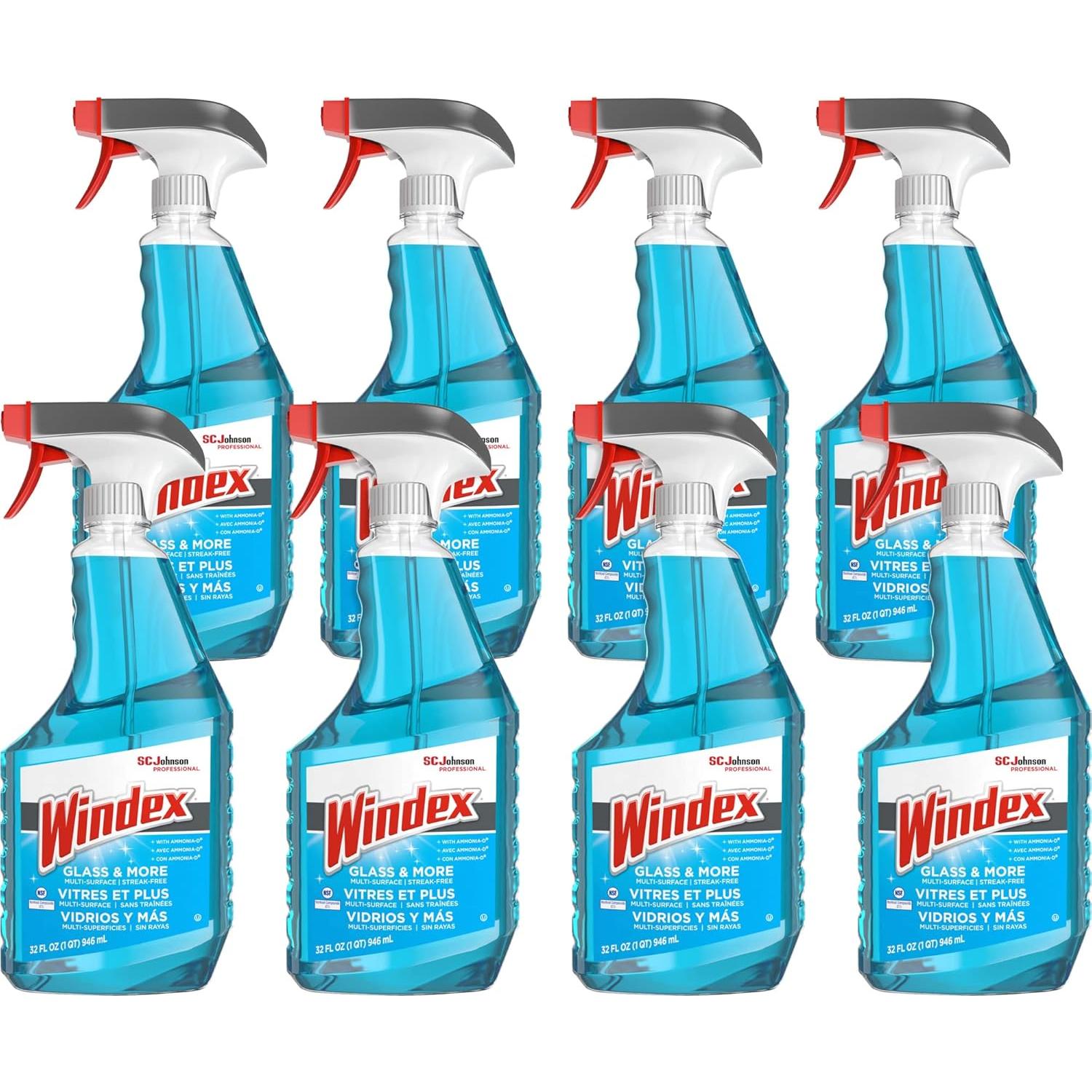 Limpiador de Vidrio Windex Sin Rayas 32 Oz (0.95 L) - Caja 8