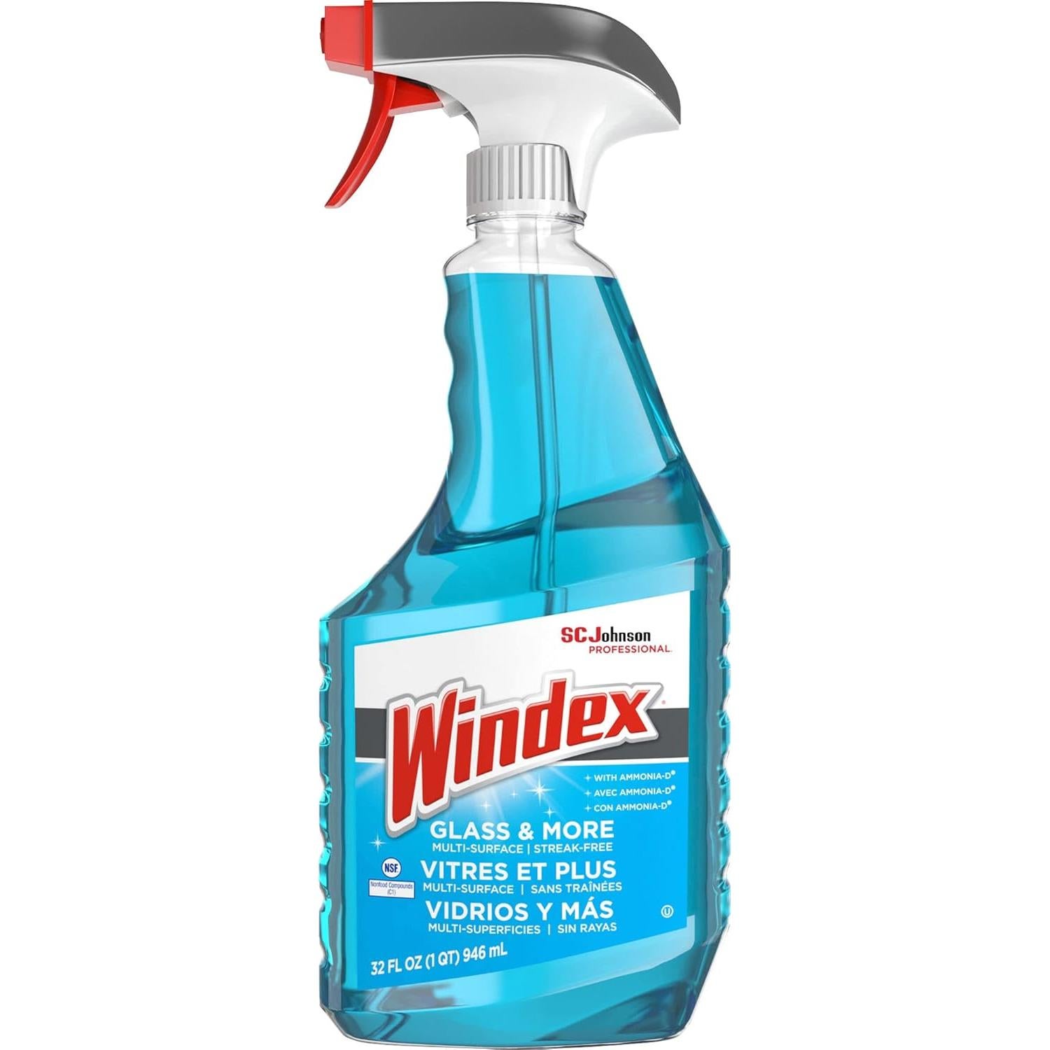 Limpiador de Vidrio Windex Sin Rayas 32 Oz (0.95 L) - Caja 8