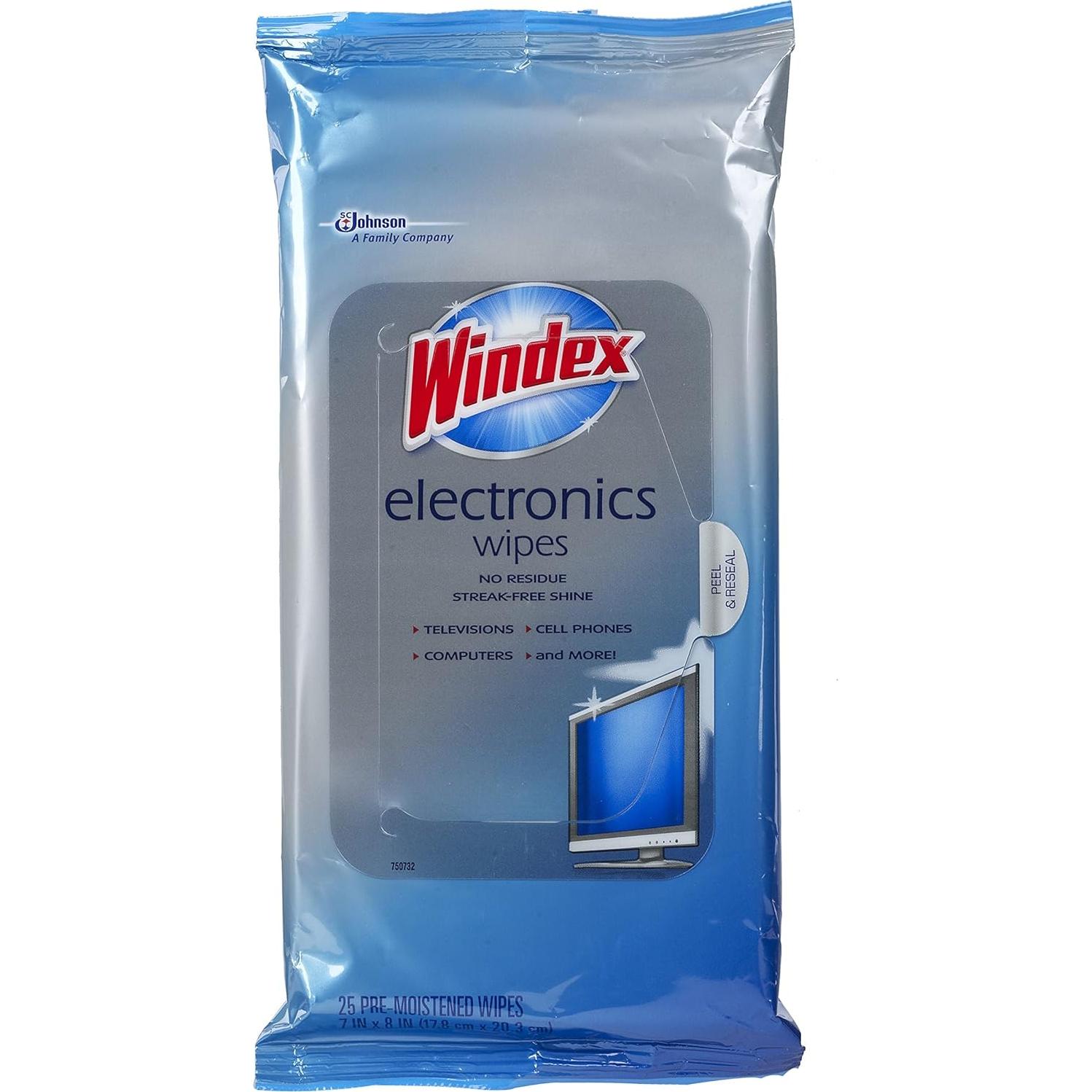 Toallitas Electrónicas Windex - Paquete de 6 x 25 unidades
