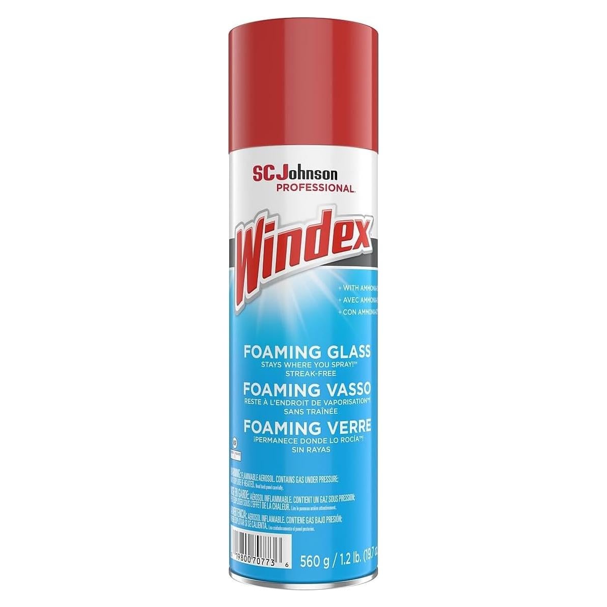 Limpiador de Vidrios Espumoso Windex 20 oz - Sin Rayas