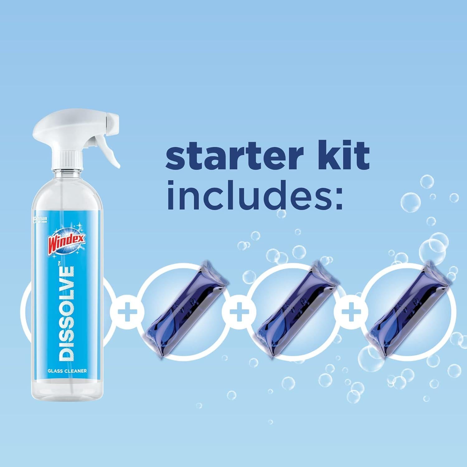 Limpiador de Vidrios Windex Dissolve Pods 768 ml - Kit Inicio