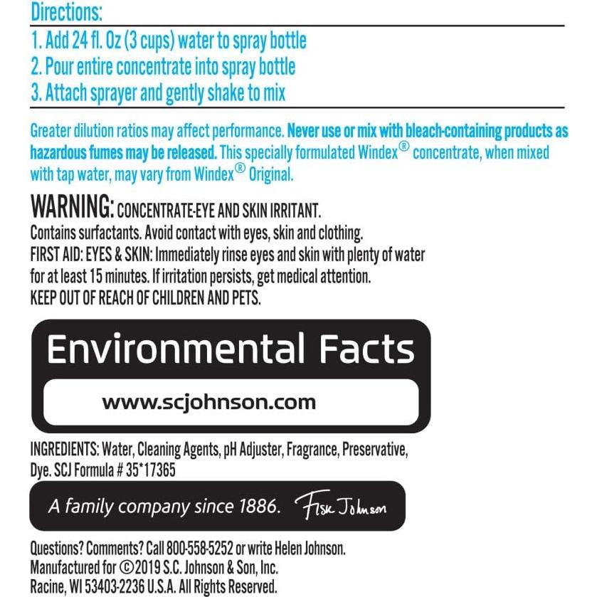 Limpiador de Vidrios Windex Recarga Concentrada 85 ml - 2 Botellas