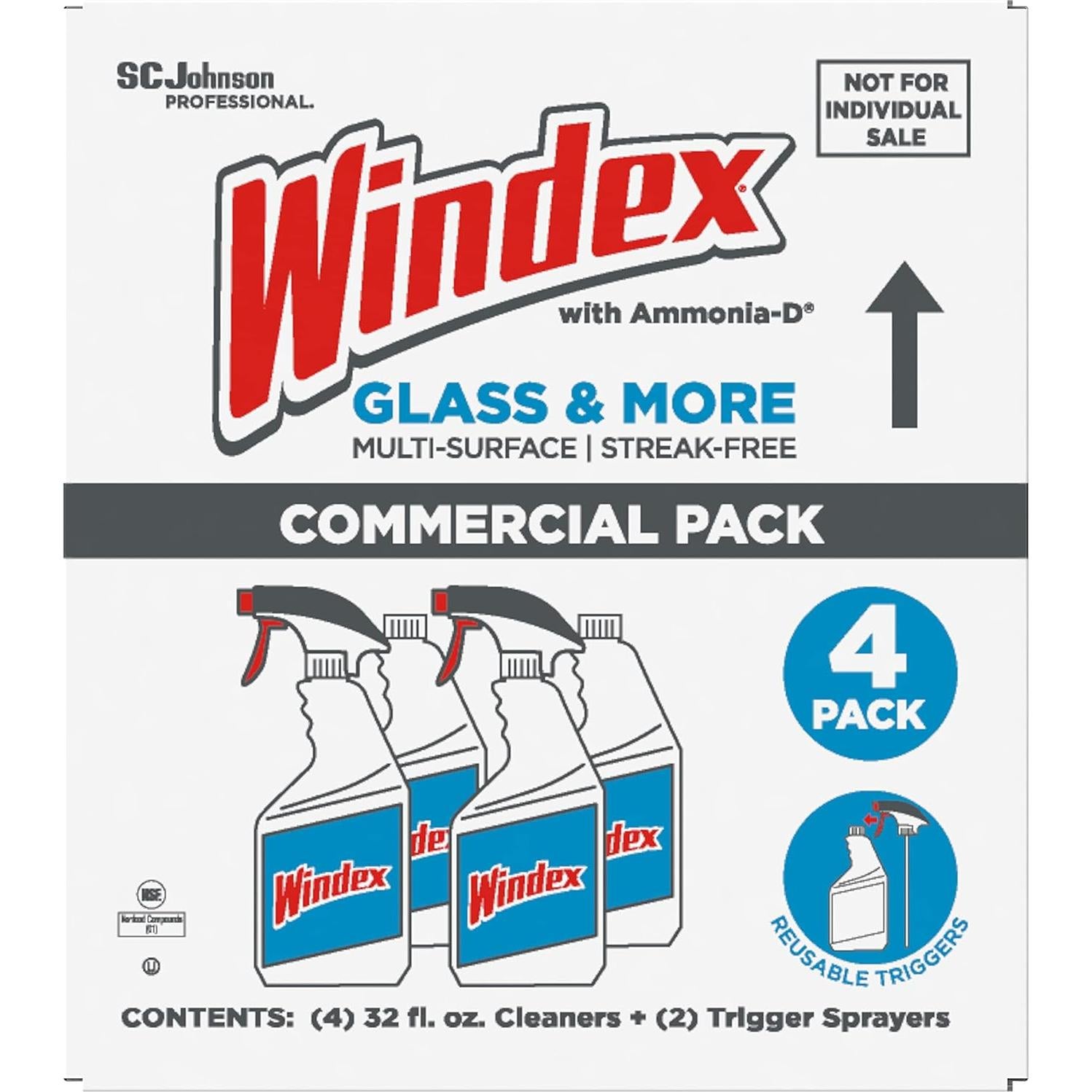 Limpiador de Vidrios Windex SC Johnson 32 oz Aroma Fresco 4/Caja