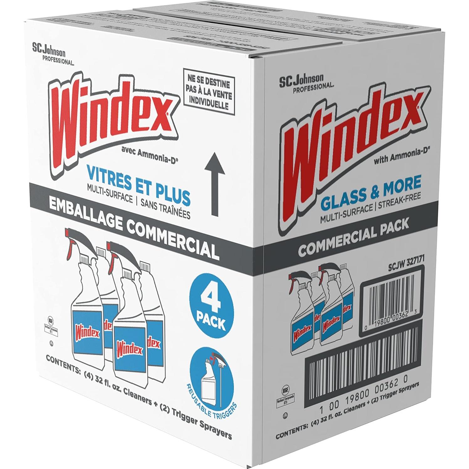 Limpiador de Vidrios Windex SC Johnson 32 oz Aroma Fresco 4/Caja