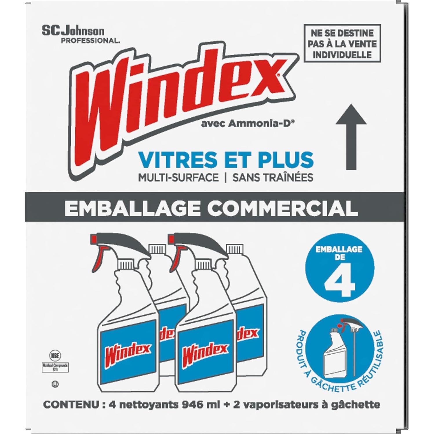 Limpiador de Vidrios Windex SC Johnson 32 oz Aroma Fresco 4/Caja