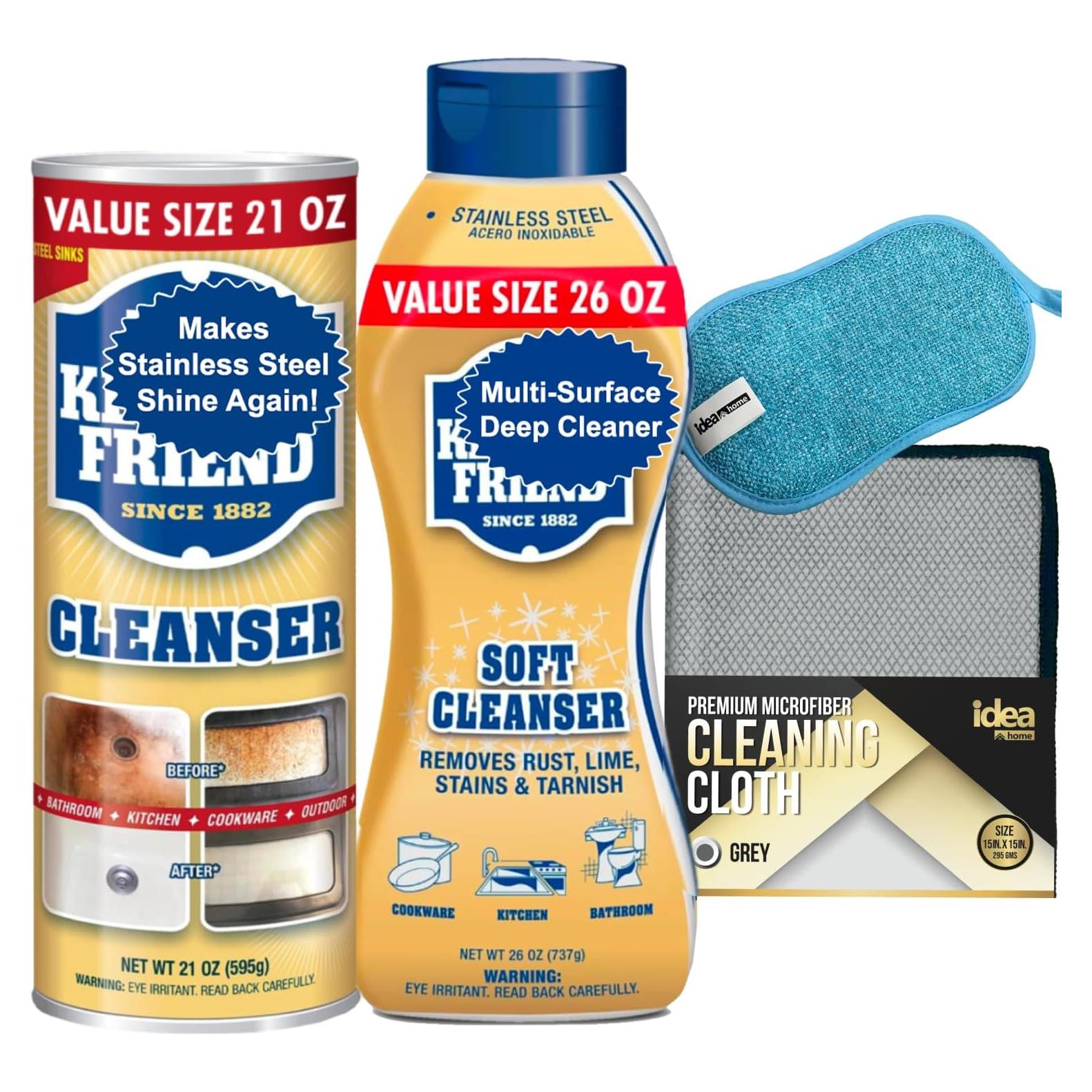 Kit de Limpieza Ultimate Idea Home - Limpiador 770 ml + Polvo 595 g + Paño y Esponja