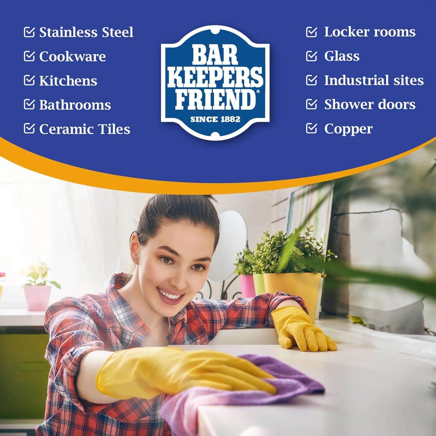 Limpiador Suave Bar's Friend 13oz + Paño Microfibra - Acero Inoxidable
