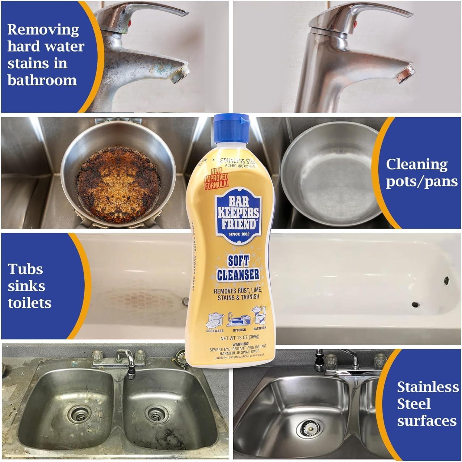 Limpiador Suave Bar's Friend 13oz + Paño Microfibra - Acero Inoxidable