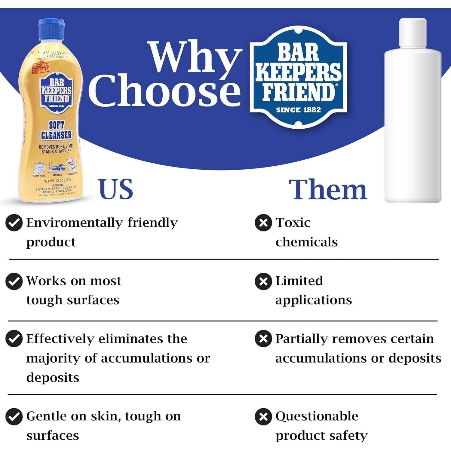 Limpiador Suave Bar's Friend 13oz + Paño Microfibra - Acero Inoxidable