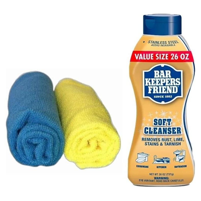 Limpiador Suave Bar Keepers Friend 769ml + 2 Toallas Microfibra