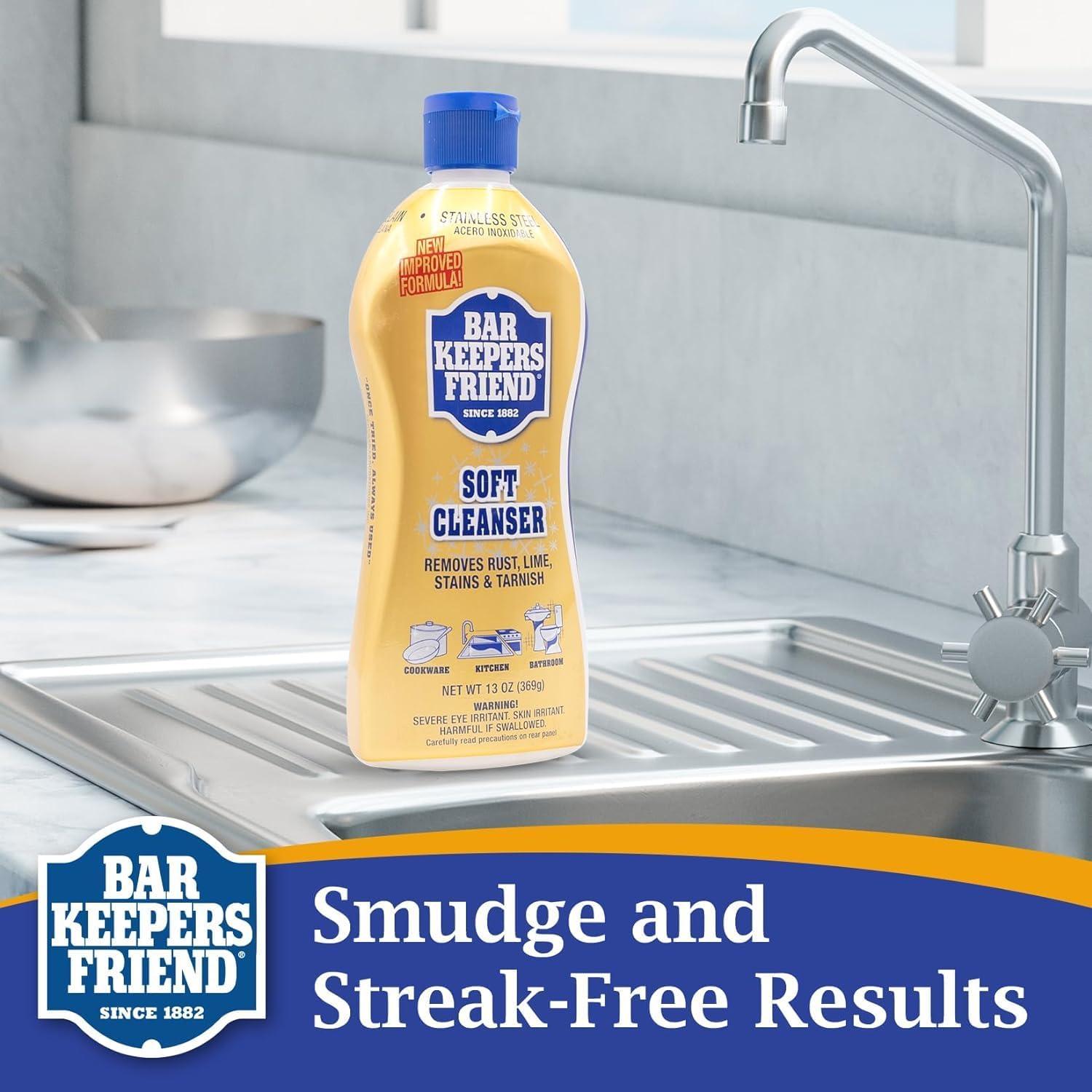 Limpiador Suave Bar Keepers Friend 769ml + 2 Toallas Microfibra