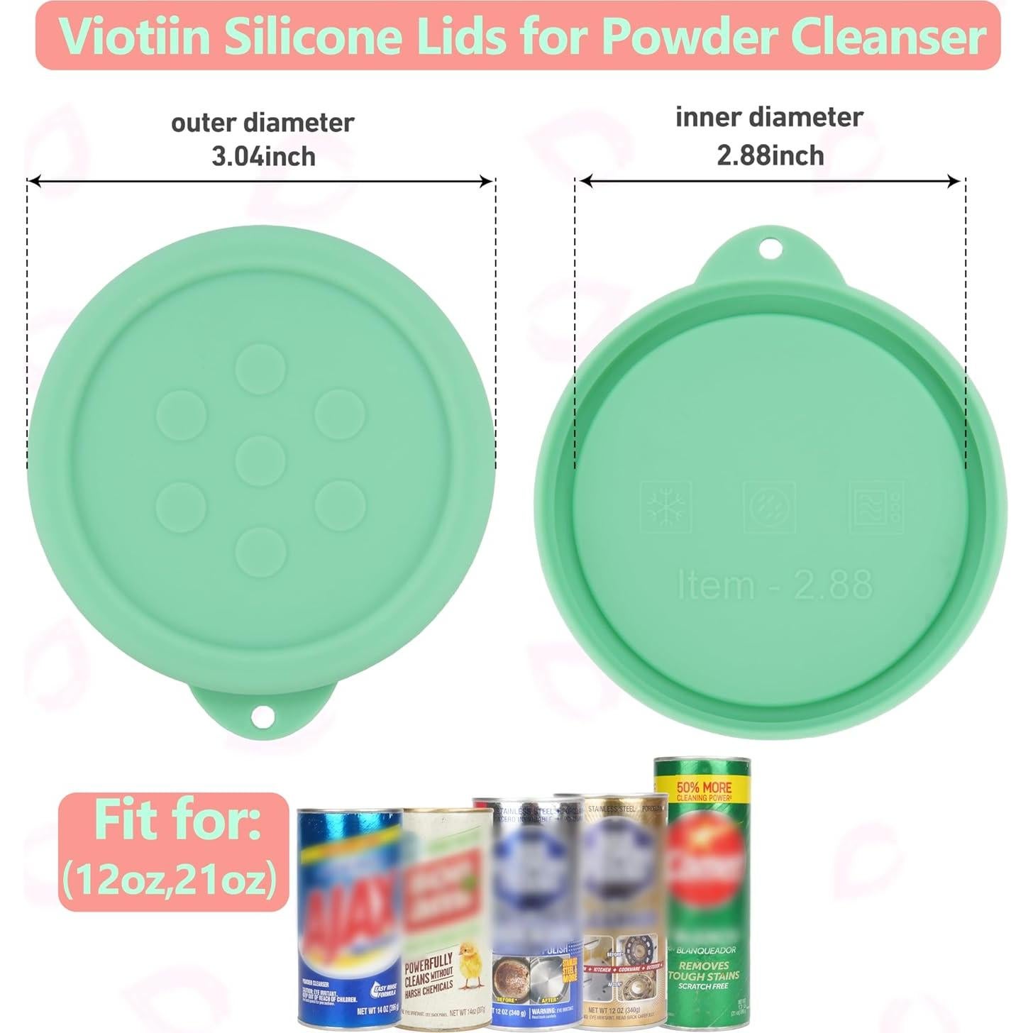 Tapa de Silicona Viotiin para Limpiador en Polvo 12 oz y 21 oz
