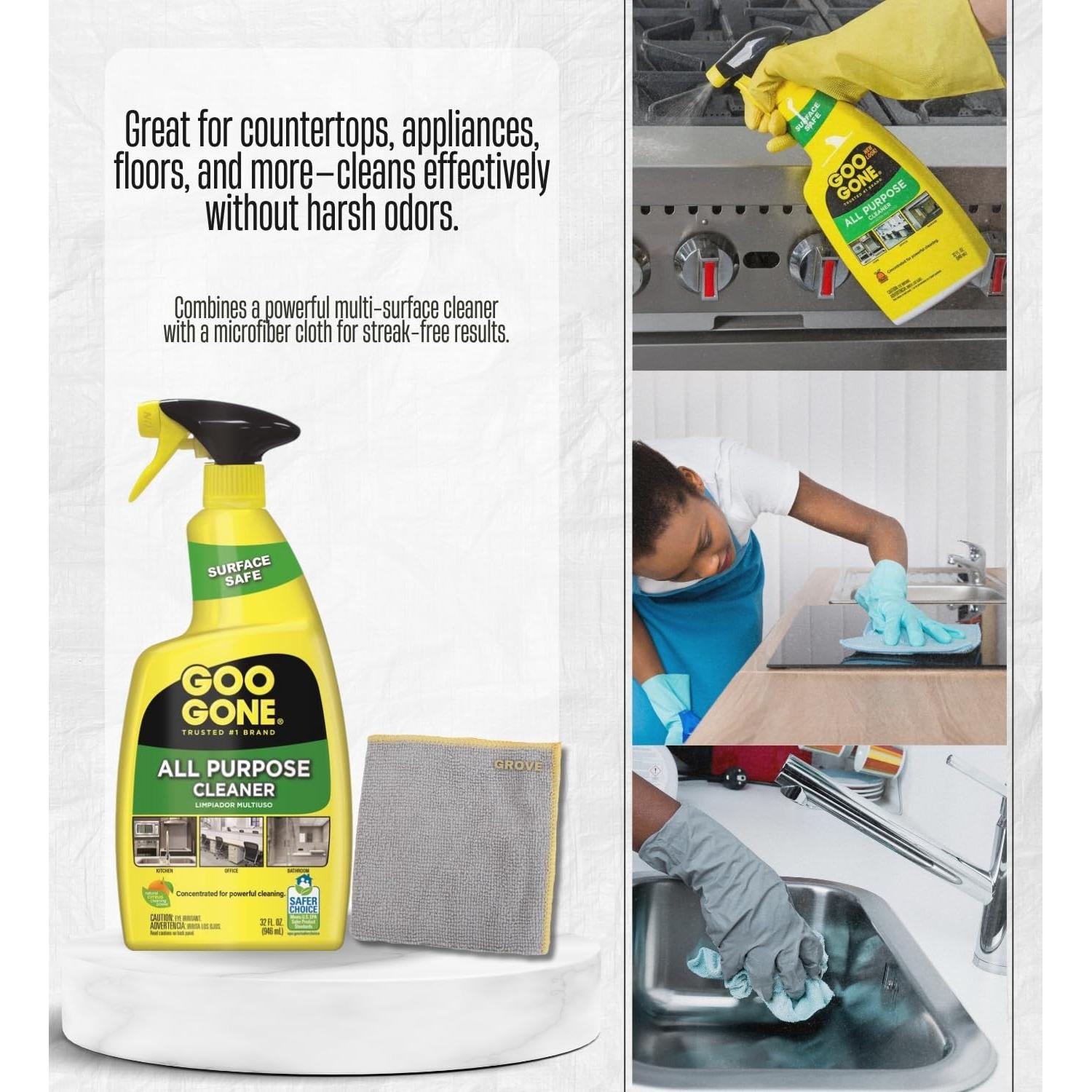 Set de 3 Limpiadores Multiusos Goo Gone 32 oz + Paño Microfibra