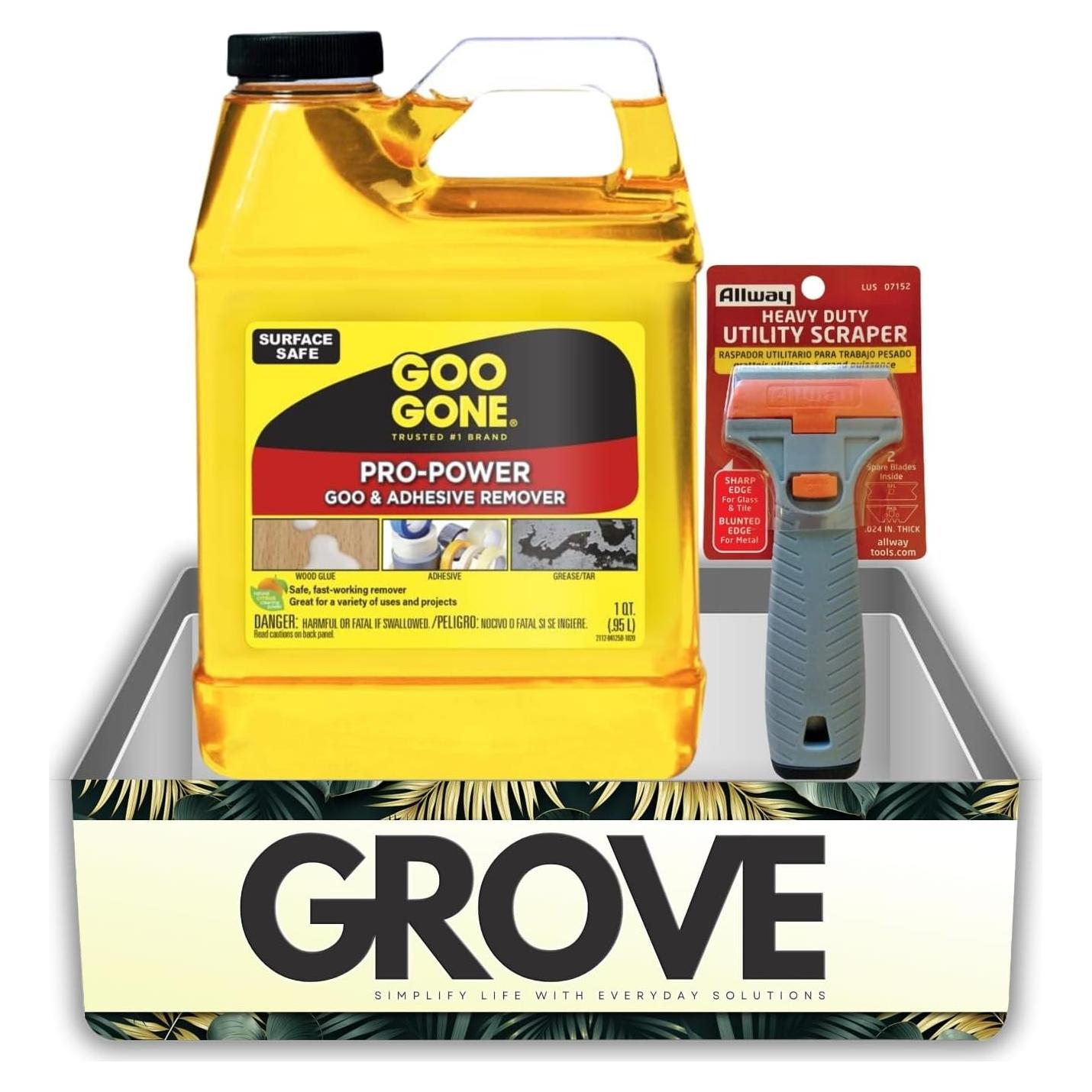 Goo Gone Removedor de Adhesivos 946 ml con Raspador - Elimina Calafateo y Pegamento