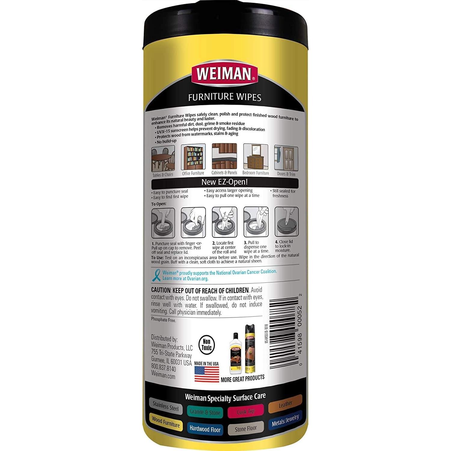 Toallitas para Muebles Weiman 30 Unidades 17.8x20.3 cm