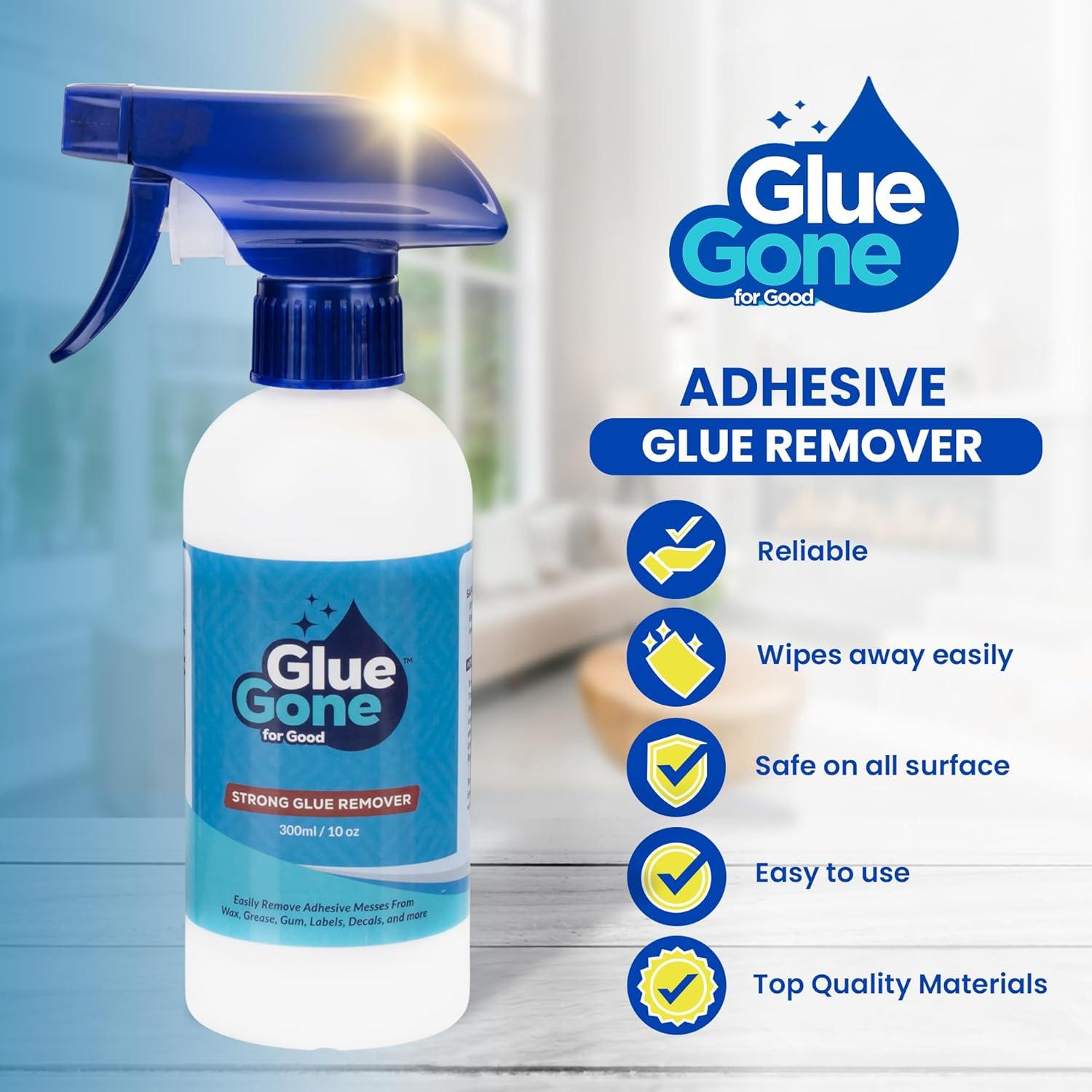 Removedor de Adhesivo Glue Gone 10 oz - Eficaz en Madera, Vidrio y Más