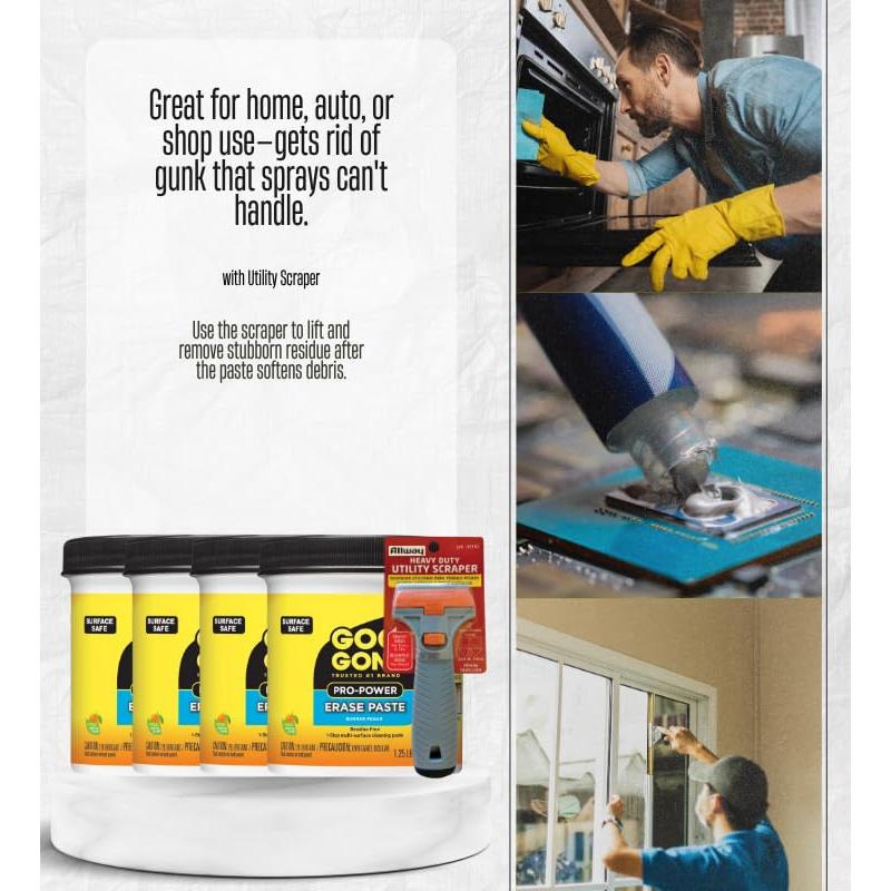 Set de 4 Goo Gone Pasta Removedor 20 oz + Raspador Utilitario