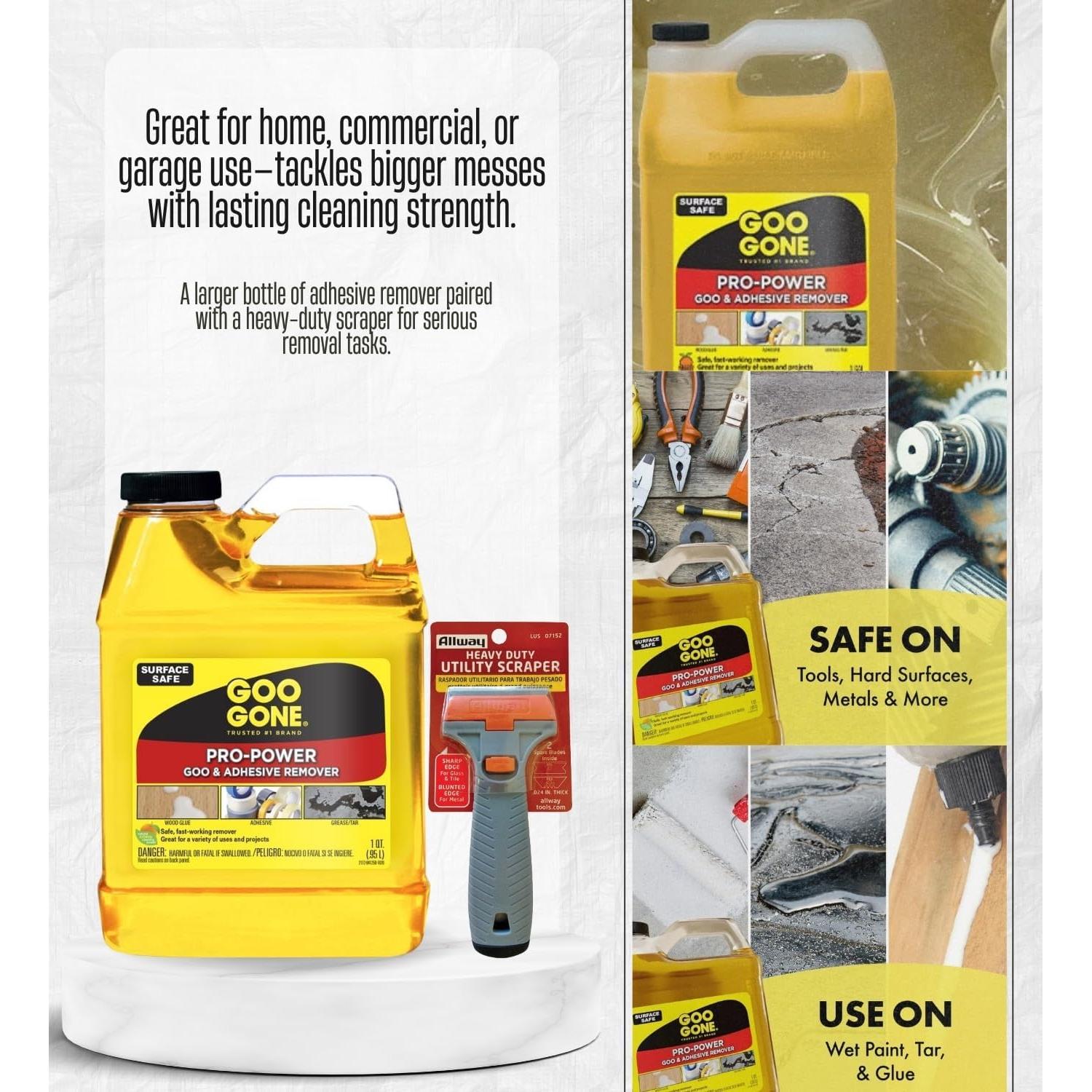 Paquete de 3 Goo Gone Removedor de Adhesivo 946 ml con Raspador