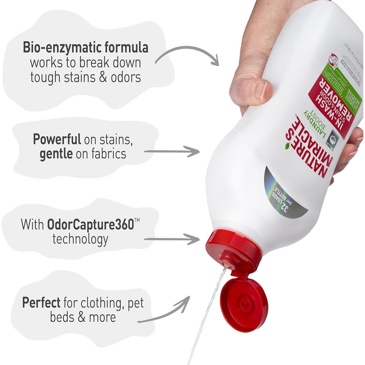 Aditivo para Lavado Nature's Miracle 0.91 kg - Remueve Manchas y Olores