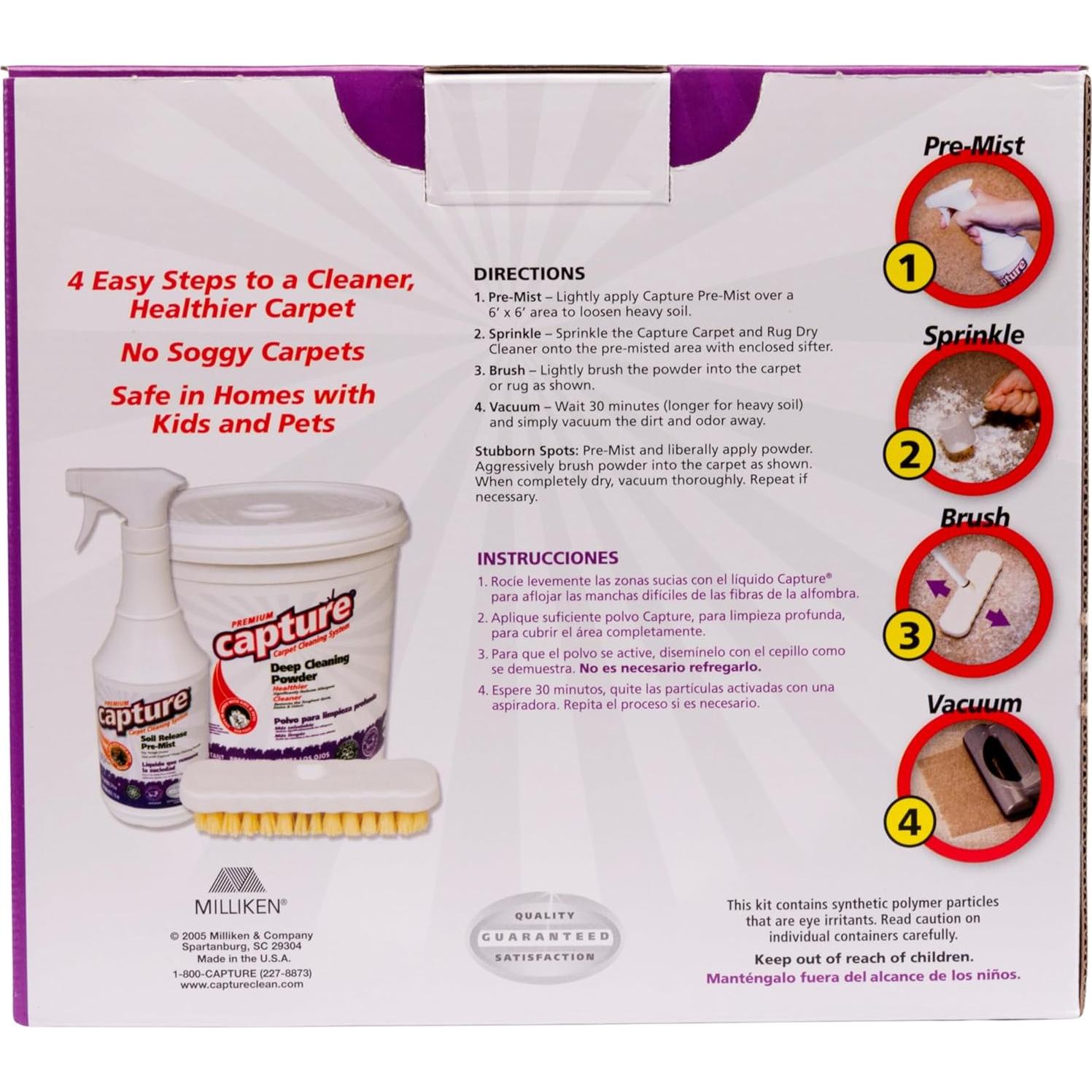 Kit de Limpieza Capture 250 - Limpiador Seco para Alfombras