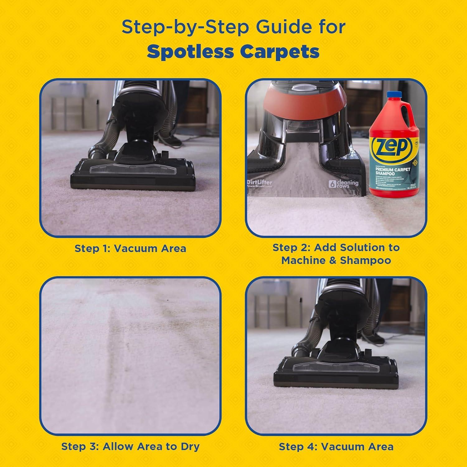 Champú Concentrado para Alfombras Zep - 2 Pulverizadores 1 Galón