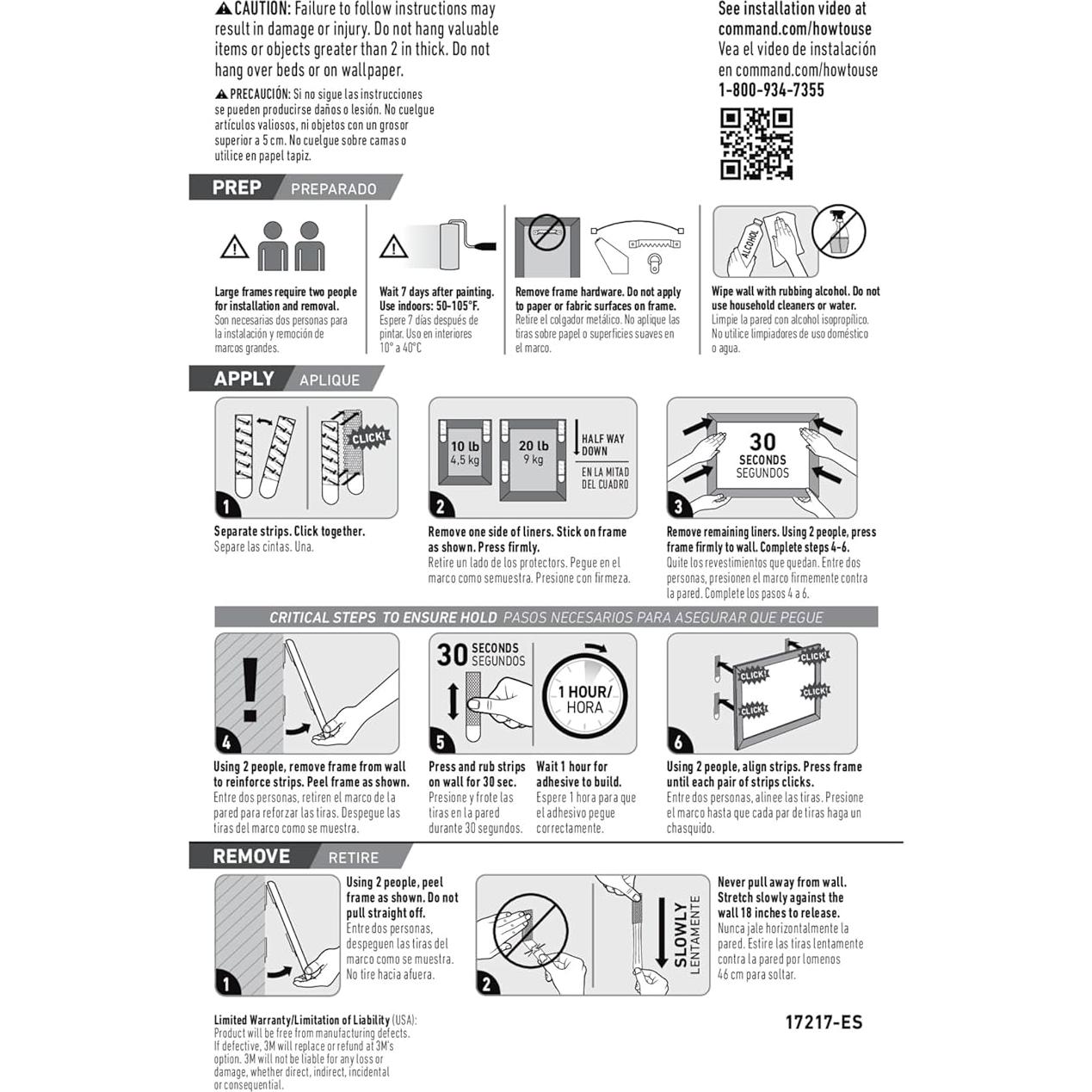 Tiras para Colgar Cuadros Command 10 Pares 9 kg 3M