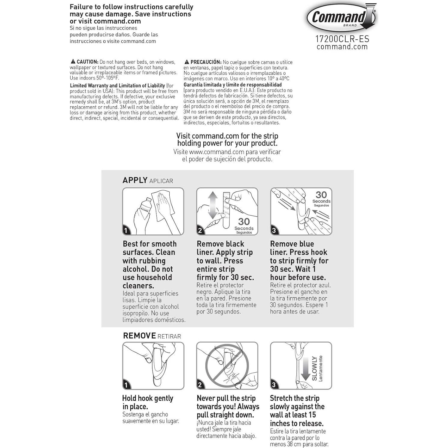 Tiras de Recarga Transparentes Command 6 Paquetes 17200CLR