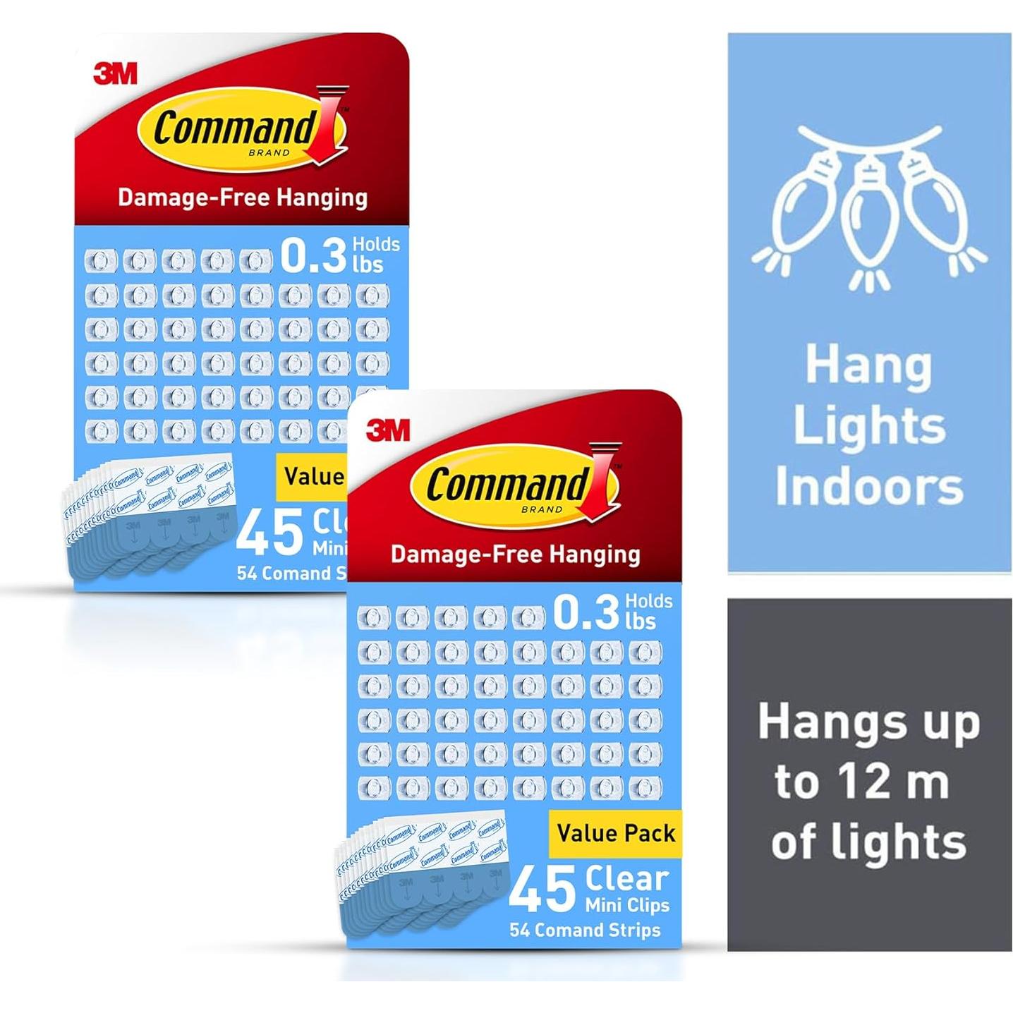 Clips de Luz Mini Command 90 Unidades para Decoración Interior