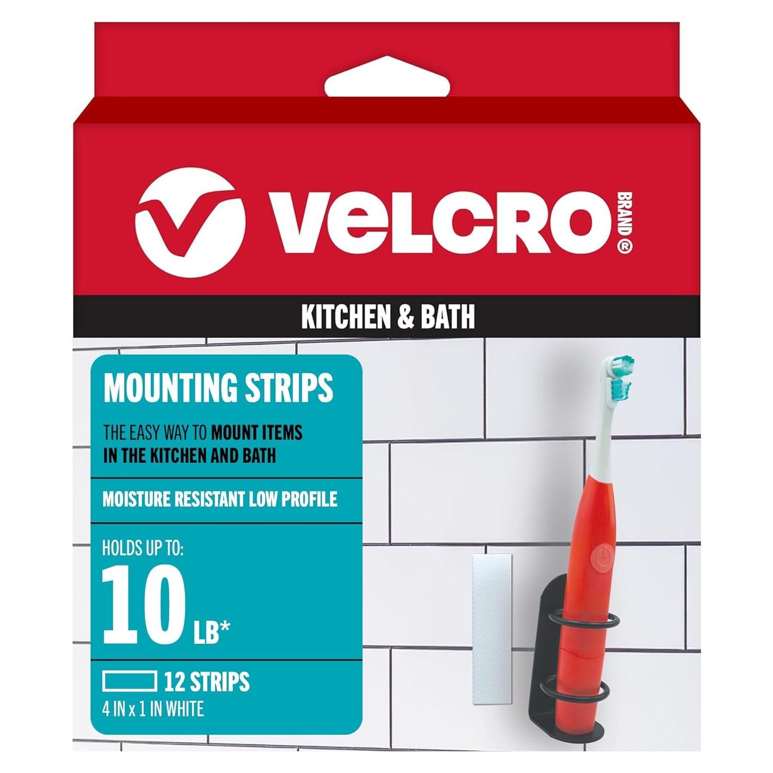 Tiras Adhesivas de Montaje VELCRO para Cocina y Baño 12 Pzas