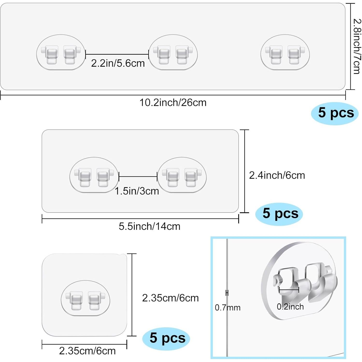 Caddy de Ducha Adhesivo Vivinin 15 Pack, Resistente al Moho