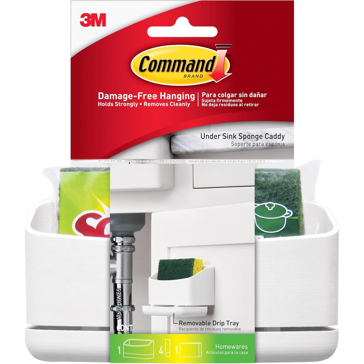 Caddy para Esponjas Command - 2 Paquetes con 8 Tiras