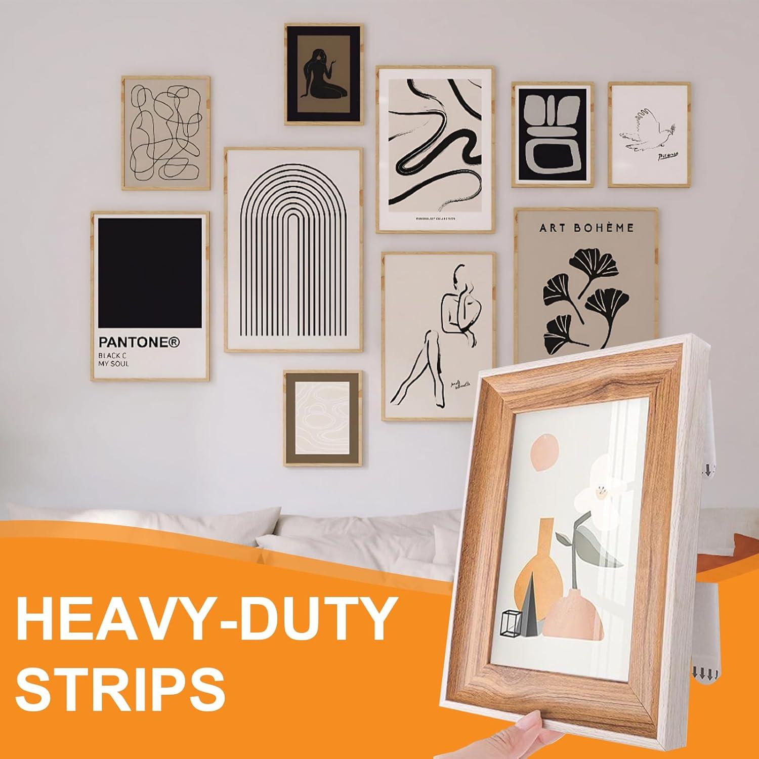 Tiras Adhesivas para Colgar Cuadros Qoqooice 24 Pares 4.54 kg