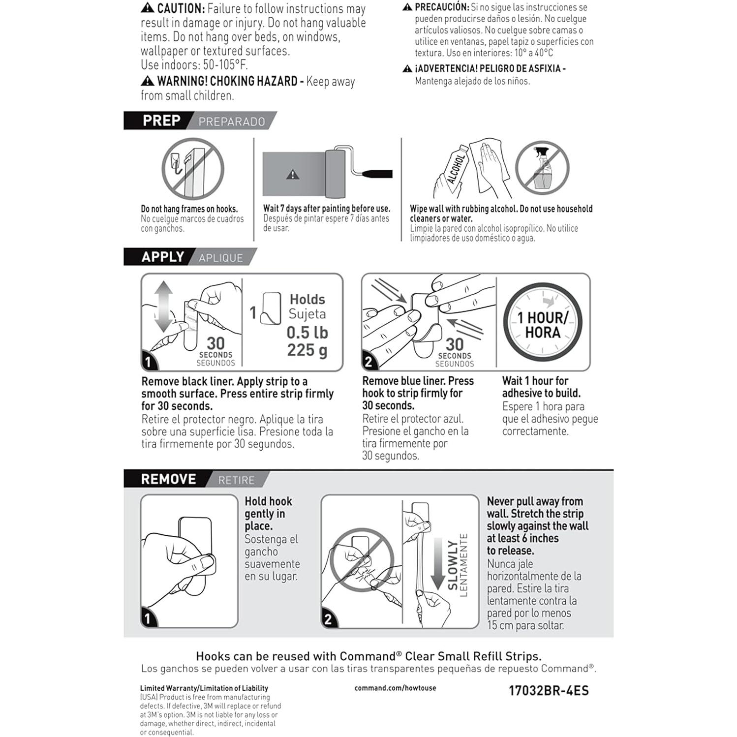 Ganchos Metálicos Command 17032BR-4ES, 16 Piezas, Latón