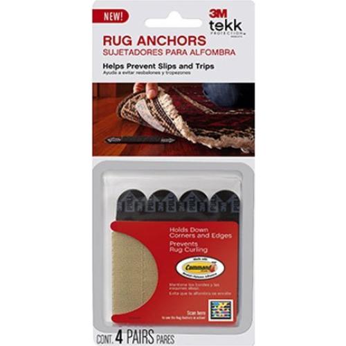 Ancla de Alfombra 3M SRA-4, 4 Pares, Antideslizante y Sin Residuos