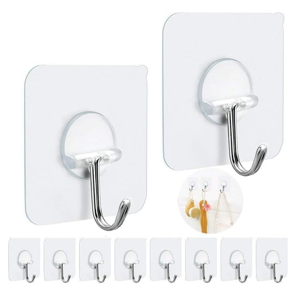Ganchos Adhesivos FOTYRIG 10 Piezas Alta Resistencia 6.8 kg