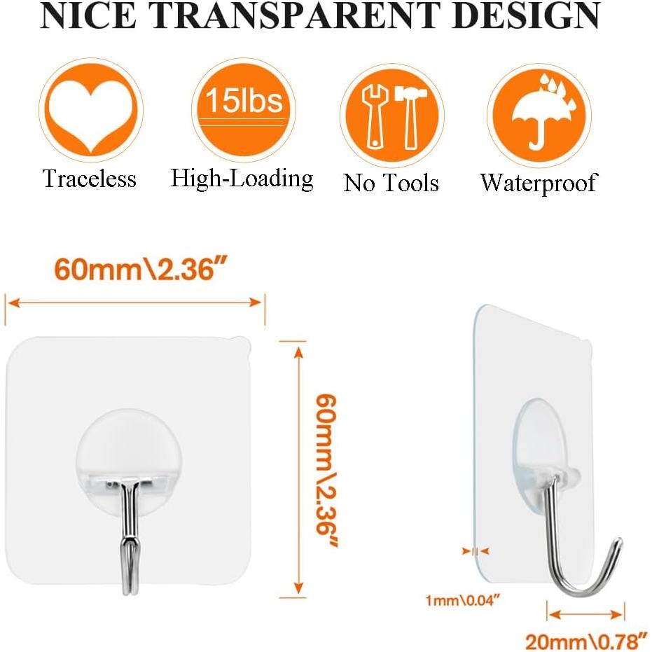 Ganchos Adhesivos FOTYRIG 10 Piezas Alta Resistencia 6.8 kg