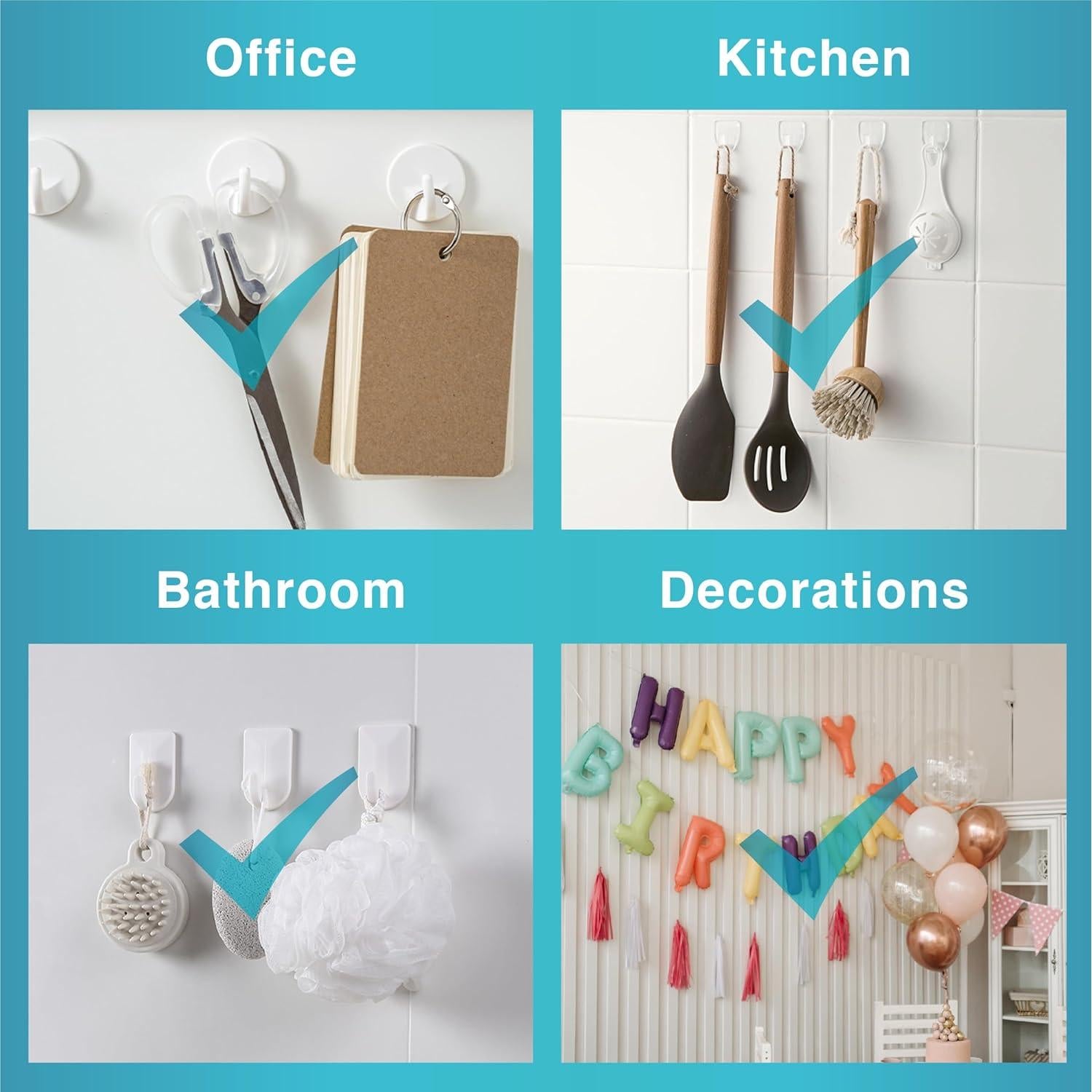 Tiras Adhesivas Removibles MOVELYST 60 Piezas Medianas