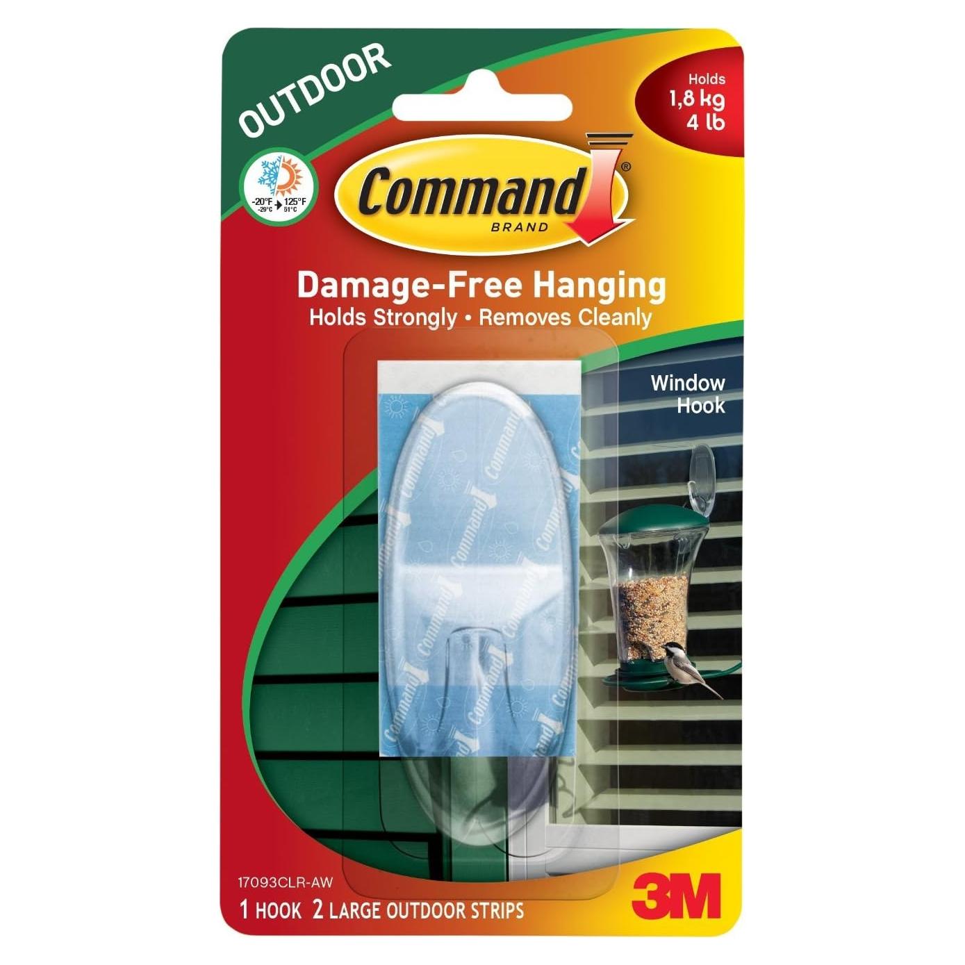 Ganchos Exteriores Command 3M - Paquete de 4, Soporta 1.81 kg