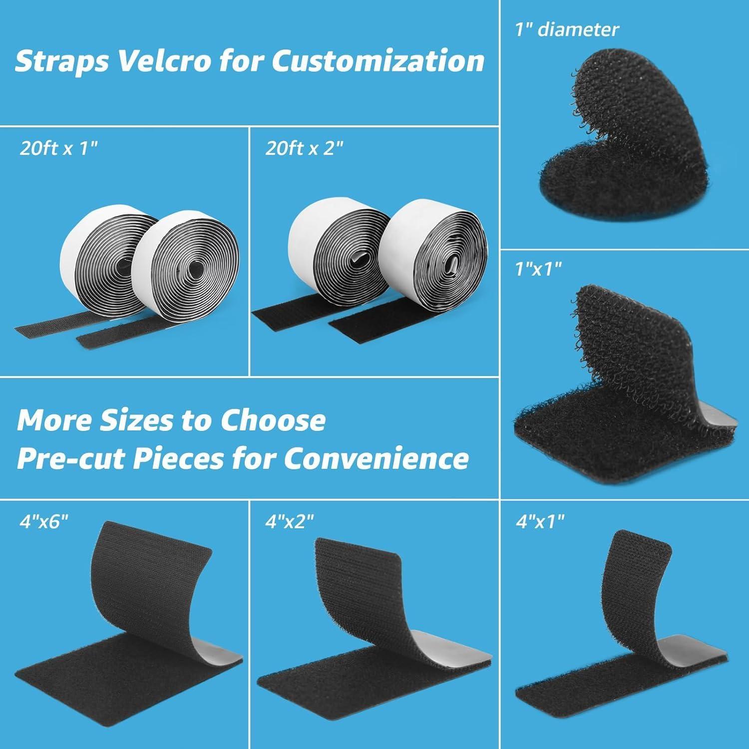 Cinta Adhesiva de Gancho y Bucle Art3d 16 Juegos 2.54x10.16cm