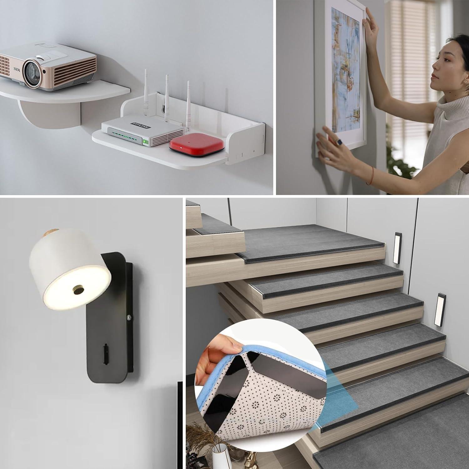 Cinta Adhesiva de Gancho y Bucle Art3d 16 Juegos 2.54x10.16cm