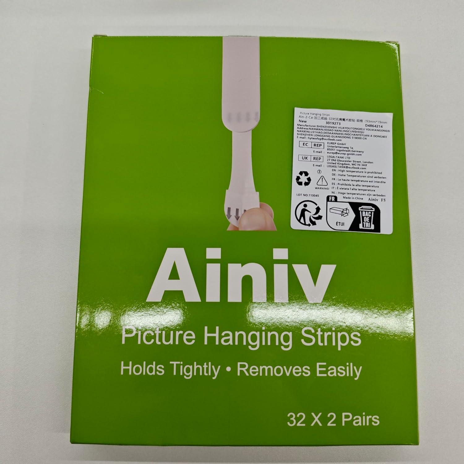 Tiras Adhesivas para Colgar Cuadros Huayoto 32 Pares 0.64 kg