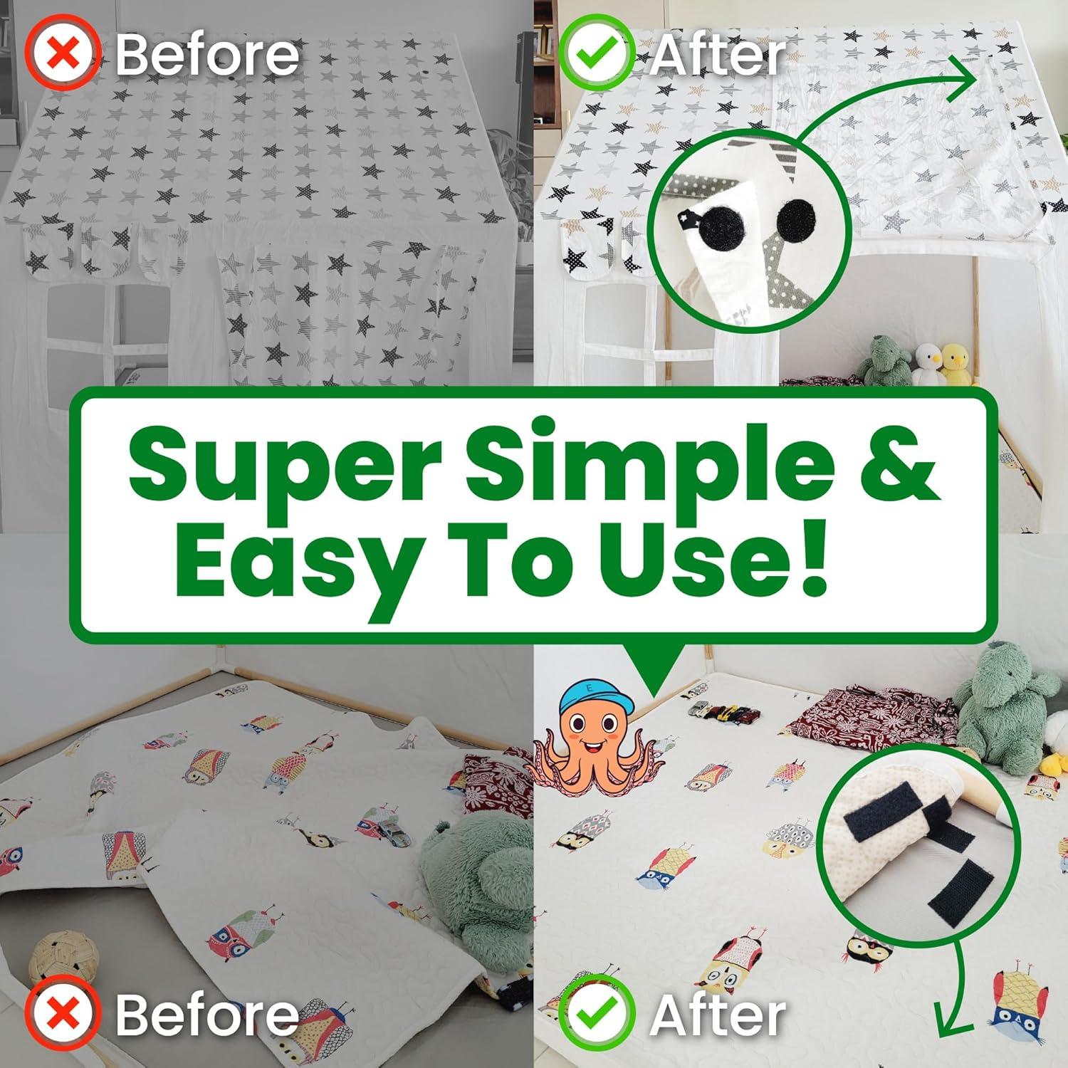 Cinta Adhesiva de Gancho y Bucle ECOHomes 1x4 cm - 16 Conjuntos