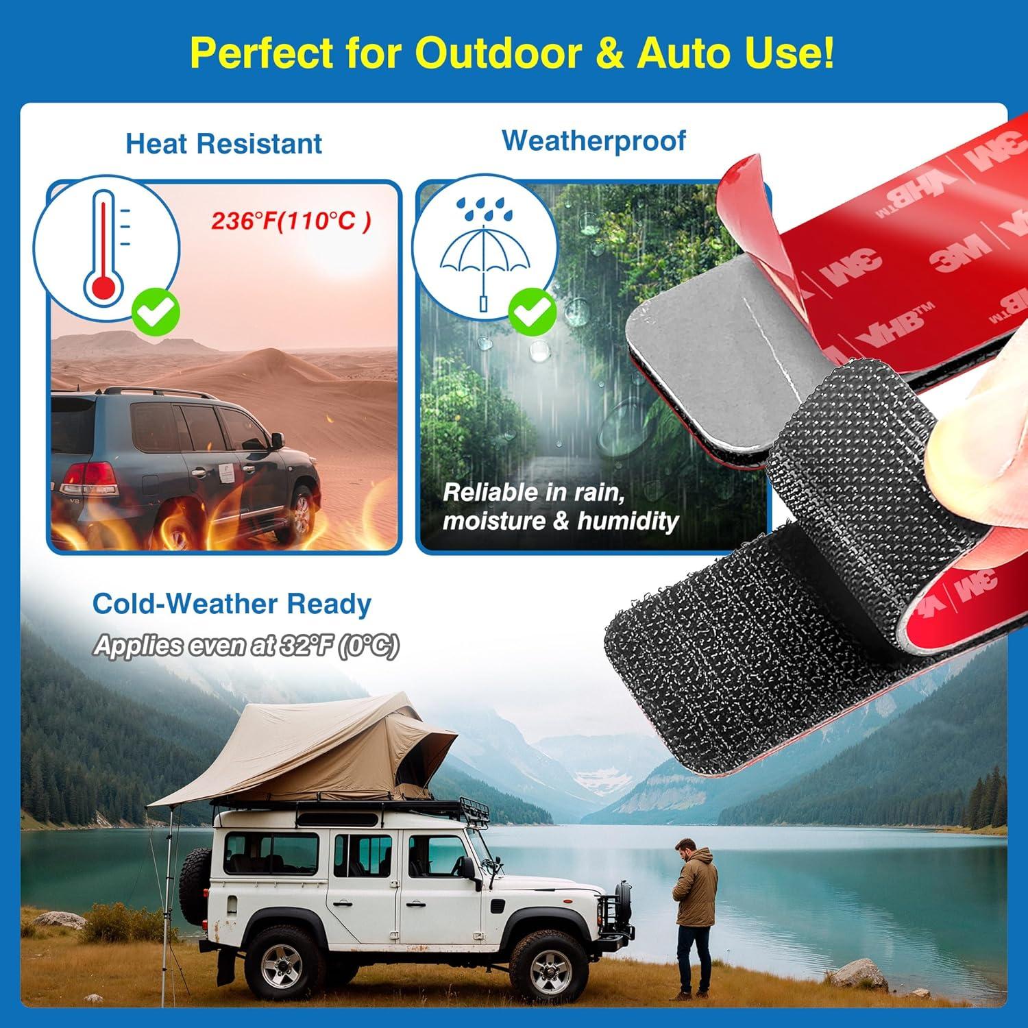 8 Tiras Adhesivas de Gancho y Bucle Tapsi 8x3 cm Resistencia Alta