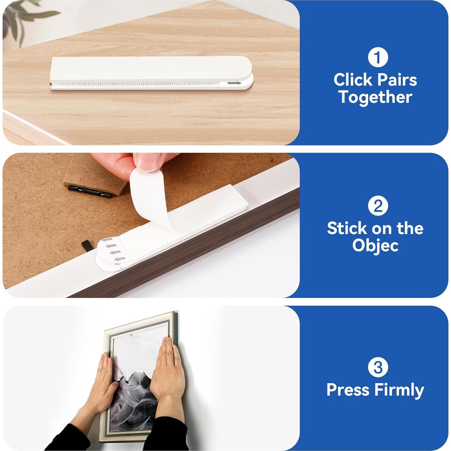 30 Pares de Tiradores Adhesivos VERSAF para Colgar Imágenes