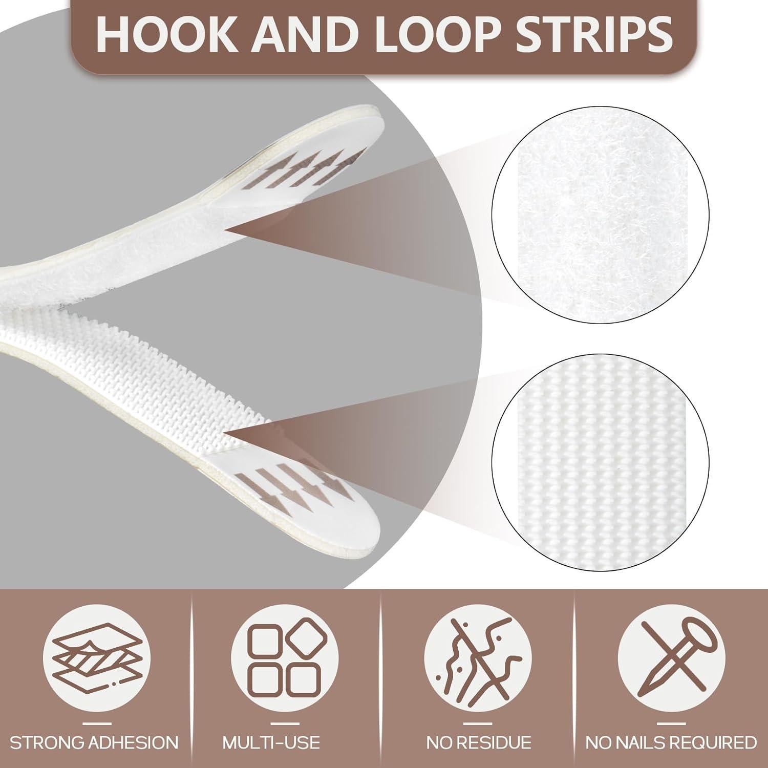 64 Tiras Adhesivas para Colgar Imágenes RAINFLOW - Carga Pesada