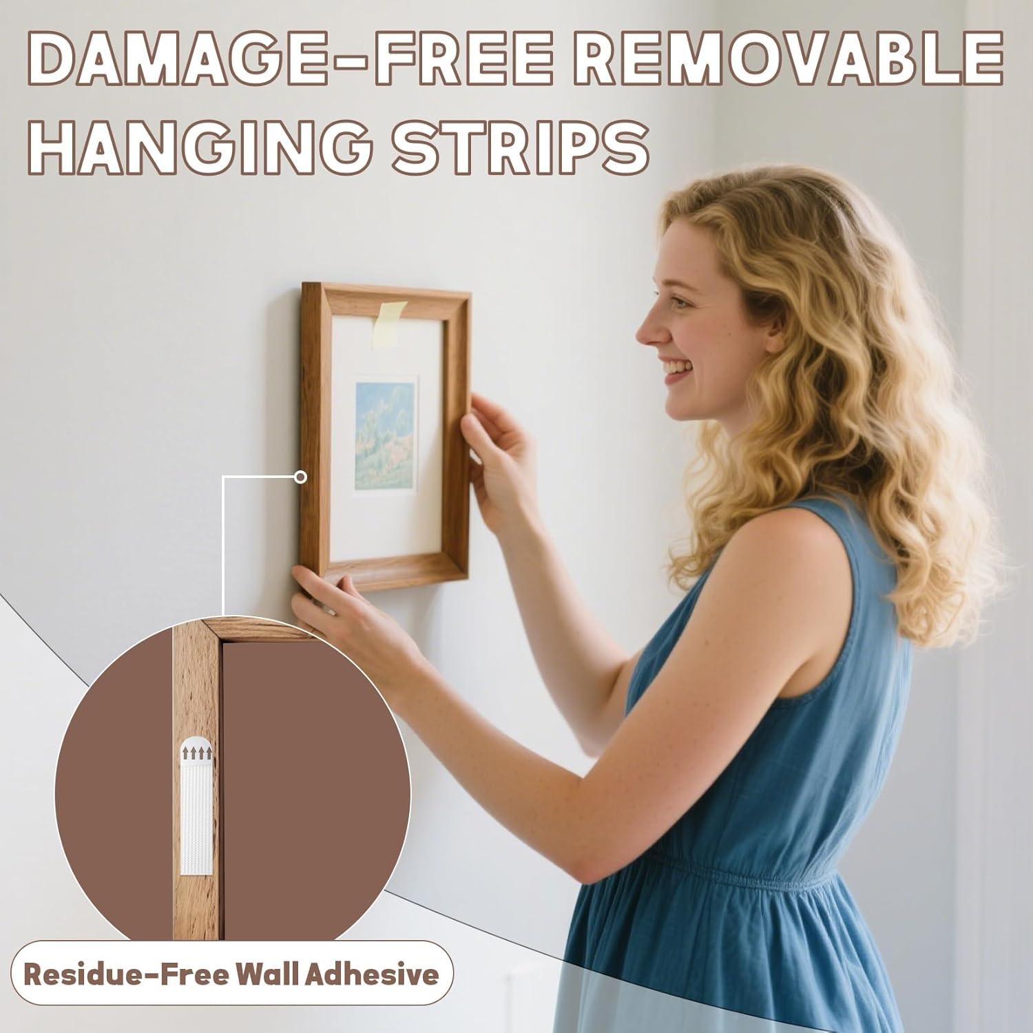 64 Tiras Adhesivas para Colgar Imágenes RAINFLOW - Carga Pesada