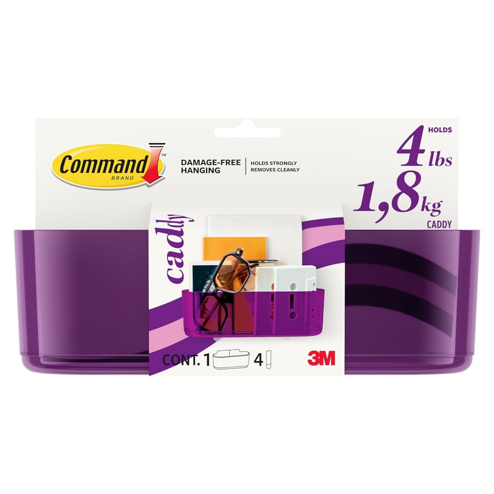 Caddy Command 3M Ciruela Dulce 21.34x7.62cm 1 caddy 4 tiras