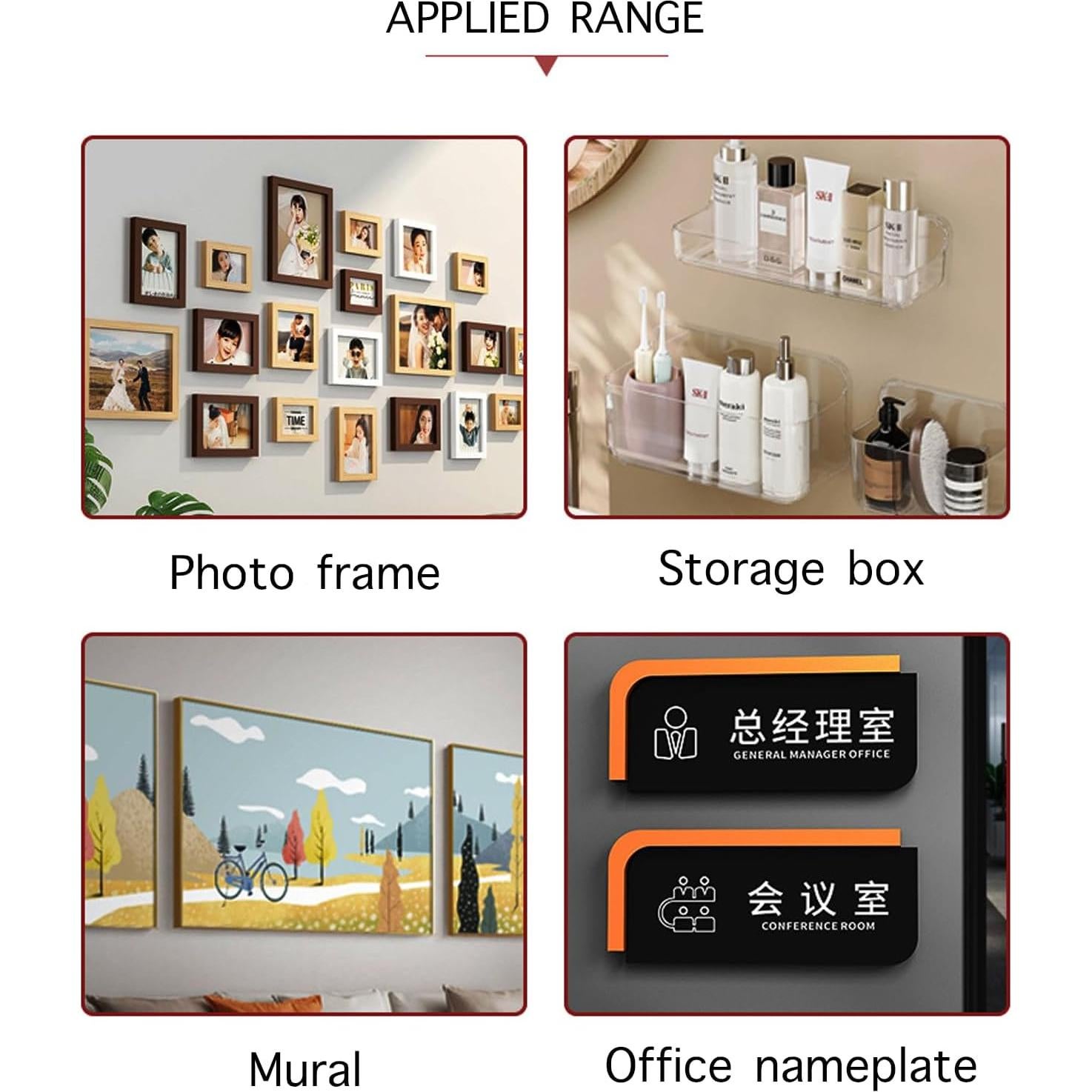 Cintas de Velcro Yitoiie 12 Pares para Colgar Imágenes 20x46mm