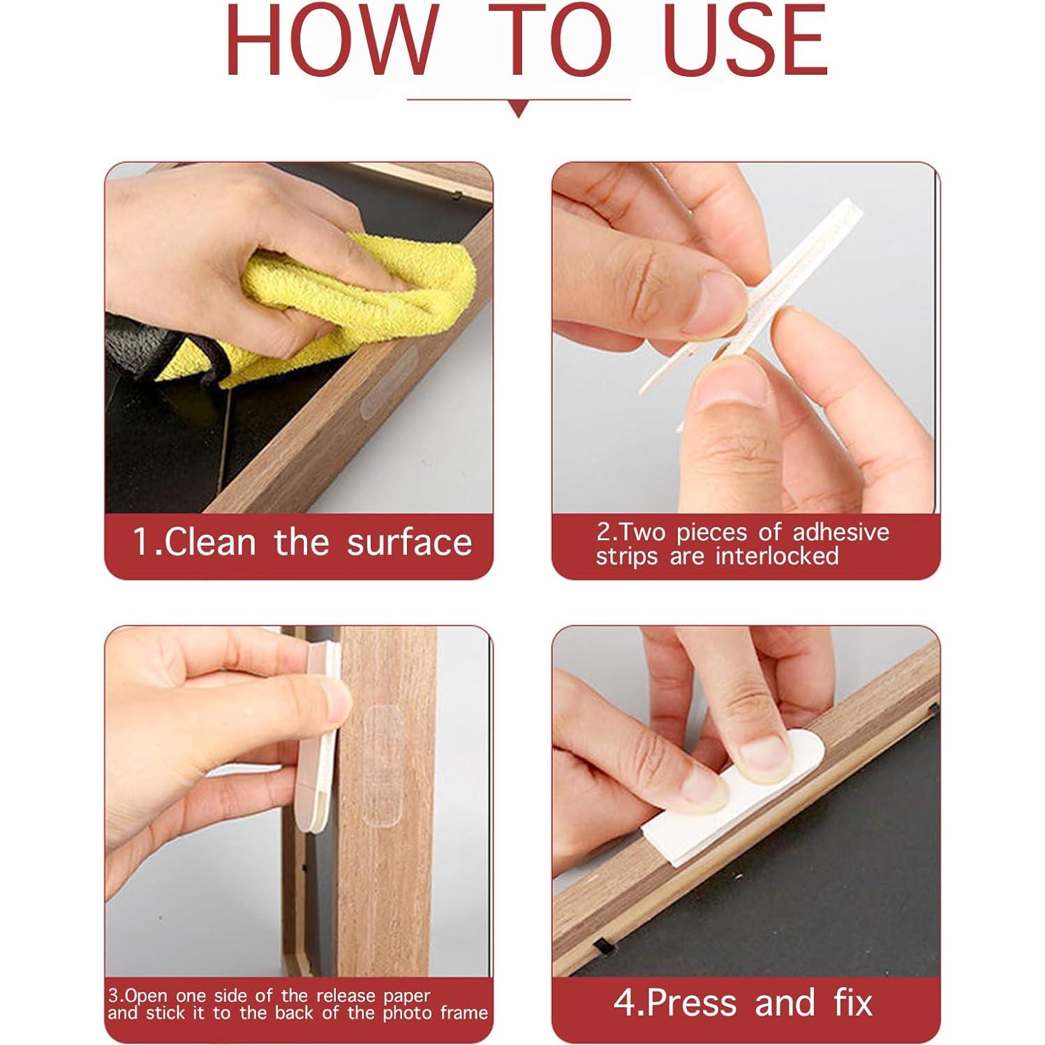 Cintas de Velcro Yitoiie 12 Pares para Colgar Imágenes 20x46mm